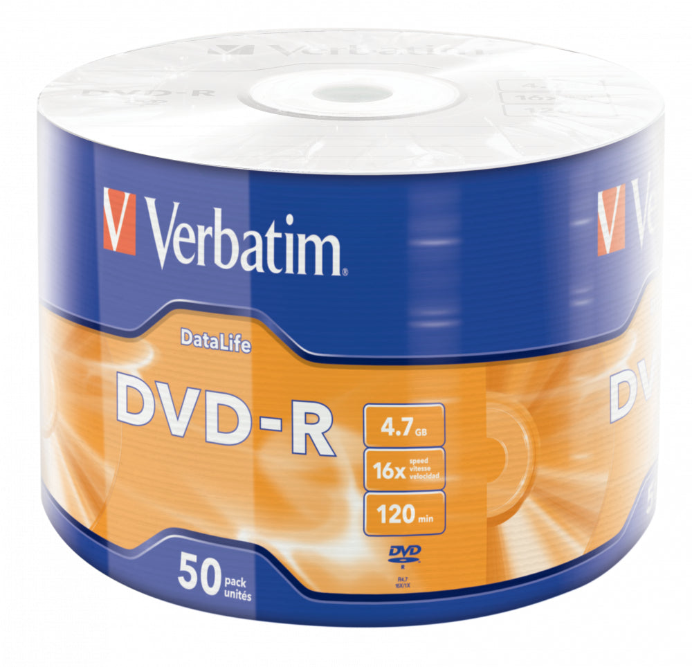 Verbatim DataLife - 50 x DVD-R - 4.7 Go (120 minutes) 16x - argent mat - spindle