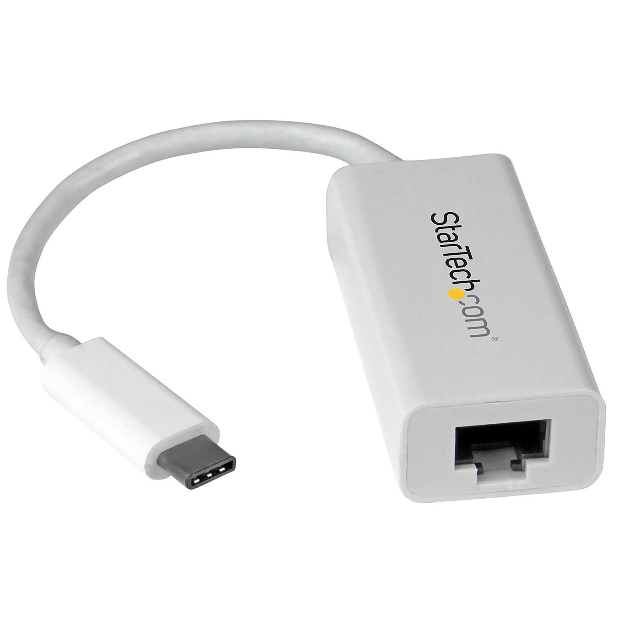 StarTech.com Adaptateur USB C vers Gigabit Ethernet - Compatible Thunderbolt 3 - Support du pilote natif pour MacBook Windows et Chrome OS - Adaptateur réseau - USB-C - Gigabit Ethernet - blanc