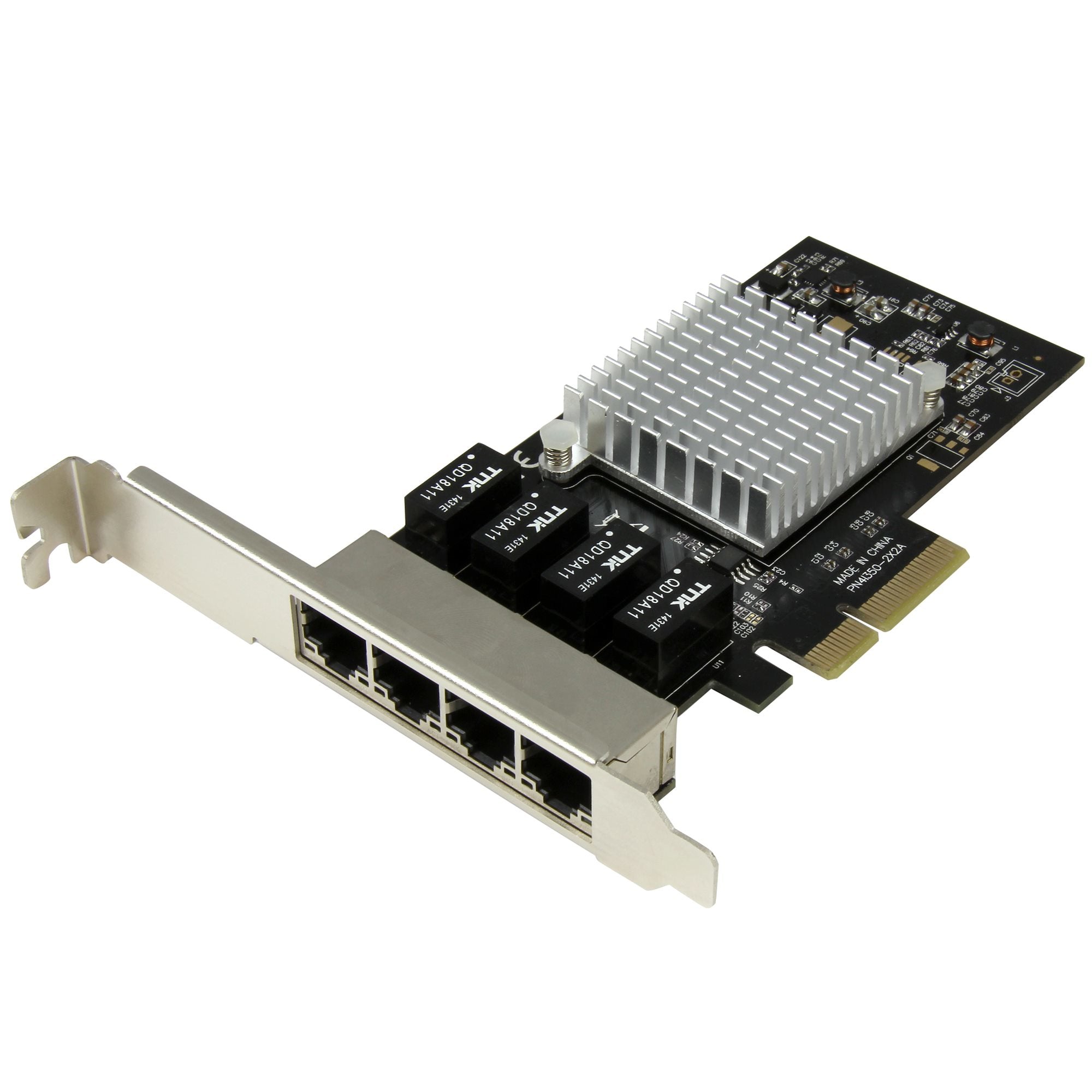 StarTech.com Carte réseau PCI Express à 4 ports Gigabit Ethernet avec chipset Intel I350-AM4 - Adaptateur NIC PCIe GbE - Adaptateur réseau - PCIe x4 profil bas - 1GbE - 1000Base-T - noir - pour P/N: BNDTB10GI, BNDTB210GSFP, BNDTB310GNDP, BNDTB410GSFP, BND