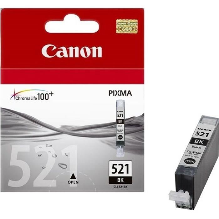 Canon CLI-521BK - 9 ml - photo noire - original - réservoir d'encre - pour PIXMA iP3600, iP4700, MP540, MP550, MP560, MP620, MP630, MP640, MP980, MP990, MX860, MX870