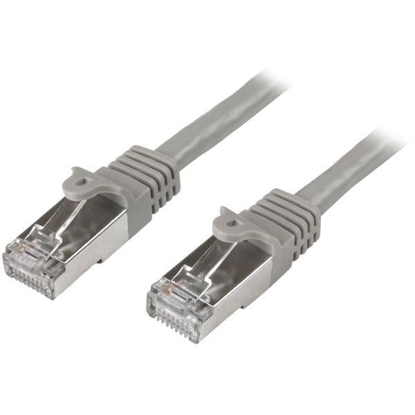 StarTech.com Câble réseau Cat6 blindé SFTP sans crochet de 5m - Cordon Ethernet RJ45 anti-accroc - Câble patch Mâle / Mâle - Gris - Cordon de raccordement - RJ-45 (M) pour RJ-45 (M) - 5 m - SFTP - CAT 6 - moulé, sans crochet - gris