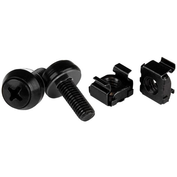 StarTech.com Écrou cage M6 - Vis M6 - Pack de 50 - Écrous cage et vis M6x12 de montage pour rack et armoire serveur - Noir - Kit de vis pour rack - noir - pour P/N: RACK-18U-20-WALL-OA, RACK-21U-20-WALL-OA, RACK-24U-20-WALL-OA, RK12OD2, RK3236BKF