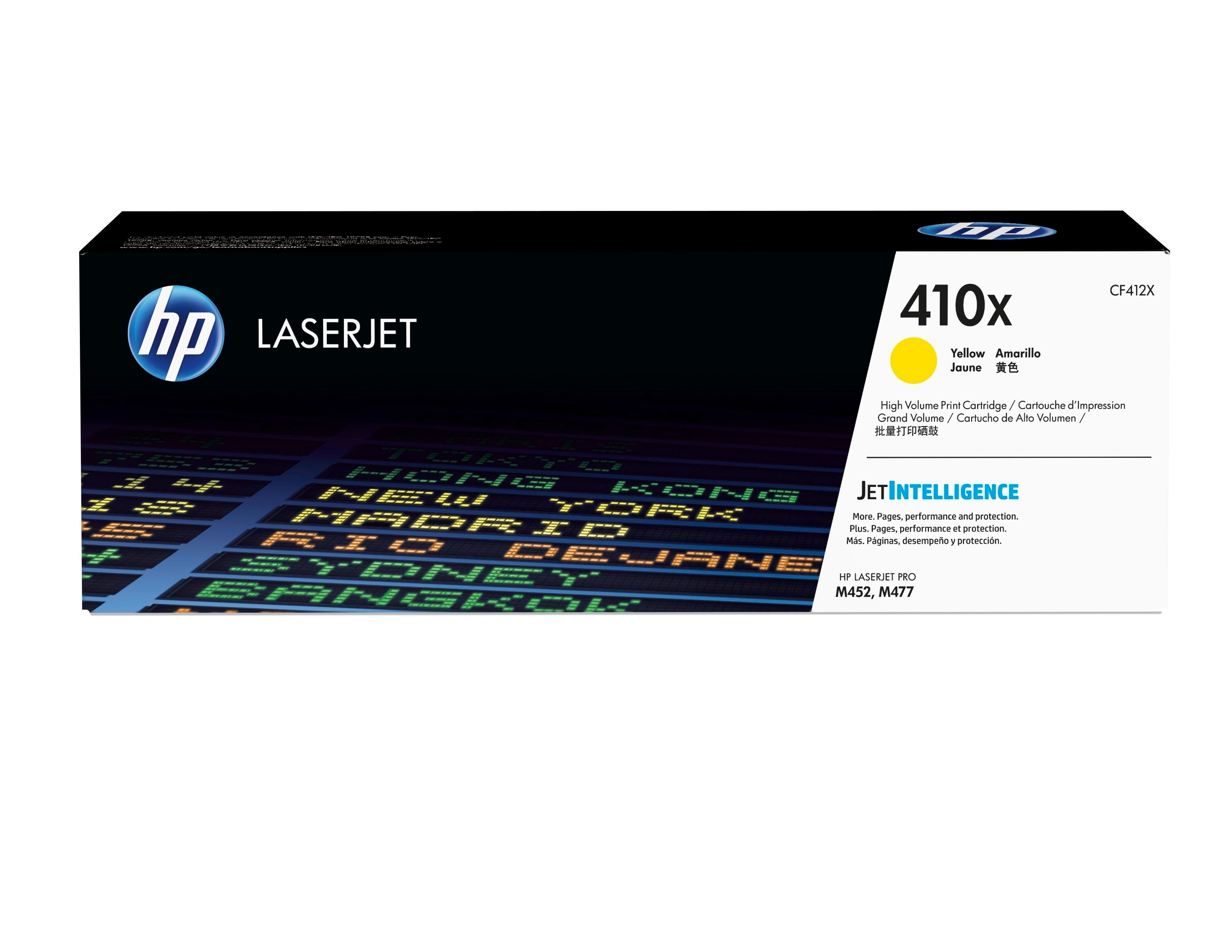 HP 410X - À rendement élevé - jaune - original - LaserJet - cartouche de toner (CF412X) - pour Color LaserJet Pro M452, MFP M377, MFP M477
