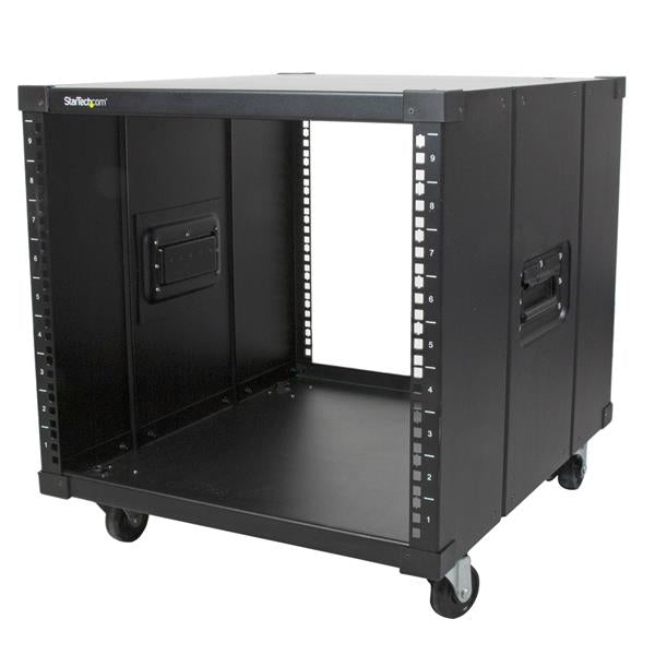 StarTech.com Rack de serveur 9U avec poignées intégrées - Armoire pour serveur à roulettes - Bâti rack portable - 9U - Rack - noir - 9U - 23"