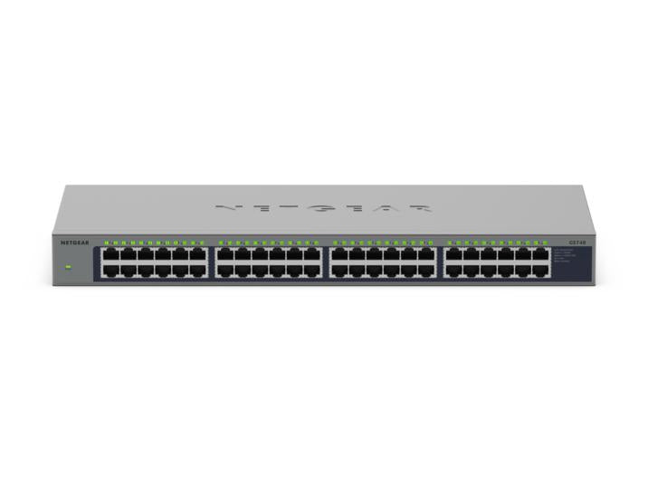 NETGEAR GS748 - Commutateur - non géré - 48 x 10/100/1000 - de bureau, fixation murale