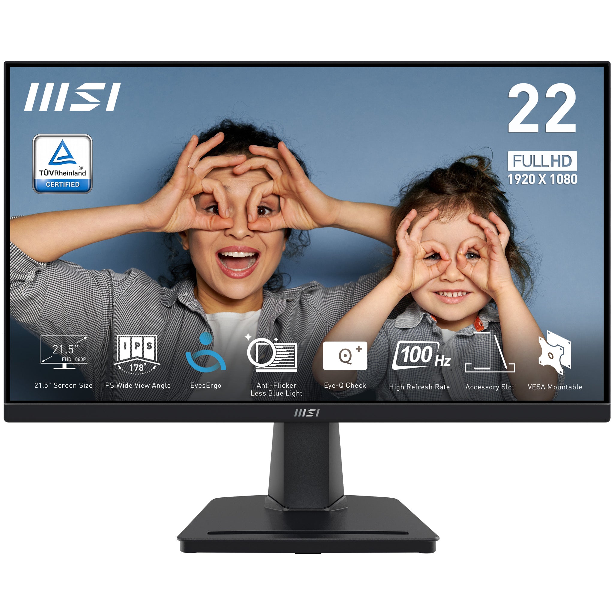 Ecran 22" MSI Pro MP225 Full HD 100 Hz (Noir)