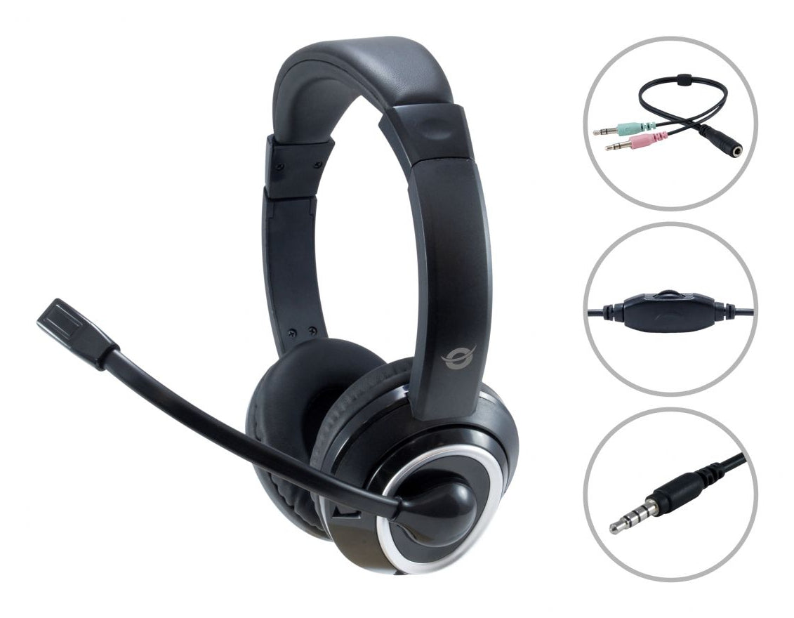 Casques avec Microphone Conceptronic POLONA02BA Noir