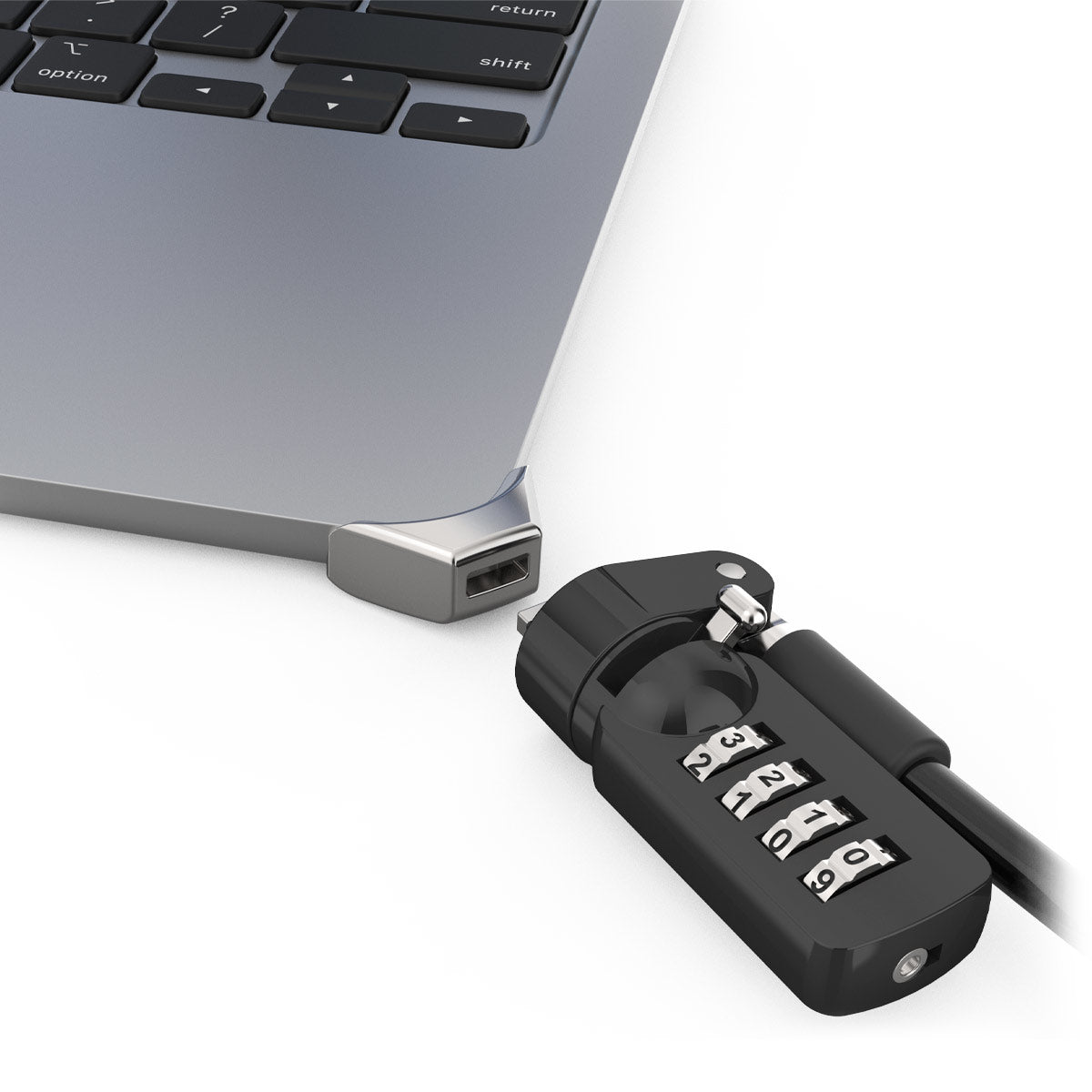 Compulocks Ledge Lock Adapter for MacBook Air 15" M2-M4 with Combination Cable Lock Silver - Kit de sécurité - serrure à combinaison - pour Apple MacBook Air (15.3 ", M2, mi-2023)