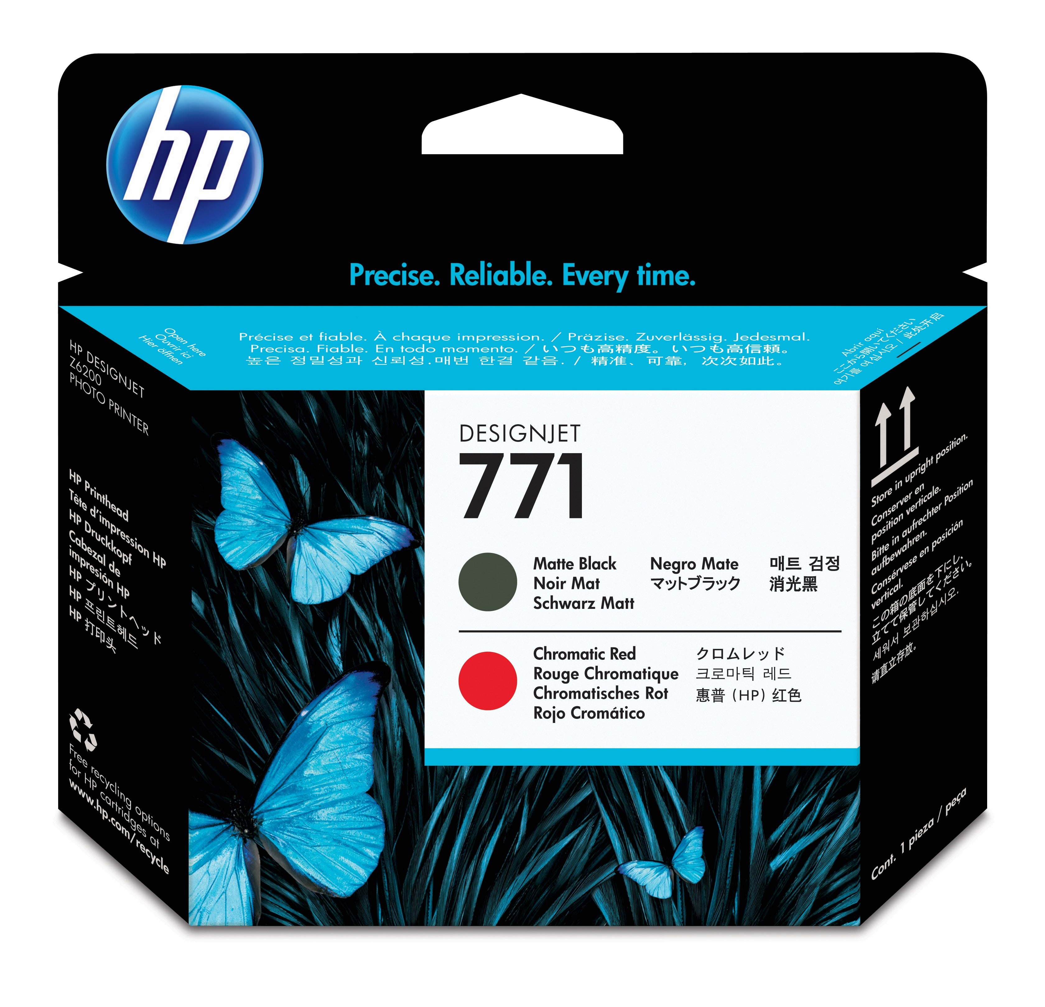 HP 771 - Noir mat, rouge chromatique - tête d'impression - pour DesignJet Z6200, Z6600, Z6610, Z6800, Z6810