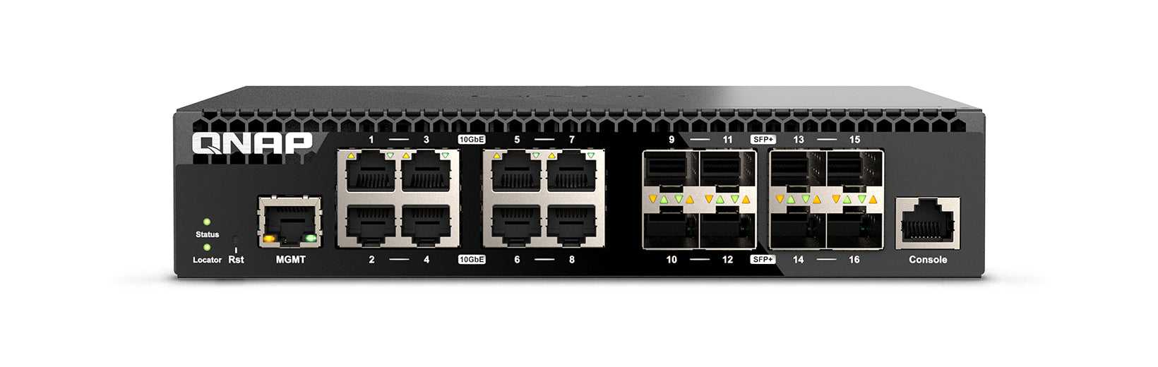 QNAP QSW-M3216R-8S8T - Commutateur - Géré - 8 x 100/1000/2.5G/5G/10GBase-T + 8 x Ethernet 10 Go SFP+ - Montable sur rack