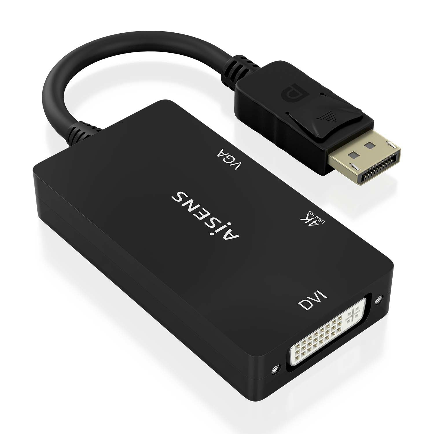 Adaptateur DisplayPort vers VGA / HDMI / DVI-D Aisens AISENS A125-0861 Noir 15 cm