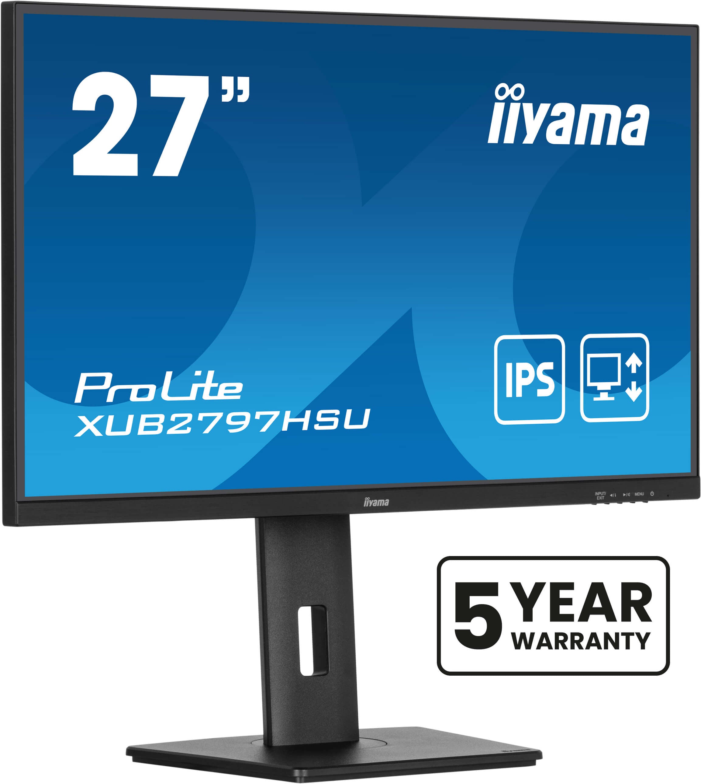 iiyama ProLite XUB2797HSU-B2 - Écran LED - 27" - 1920 x 1080 Full HD (1080p) @ 100 Hz - IPS - 300 cd/m² - 1000:1 - 1 ms - HDMI, DisplayPort - haut-parleurs - noir, mat
