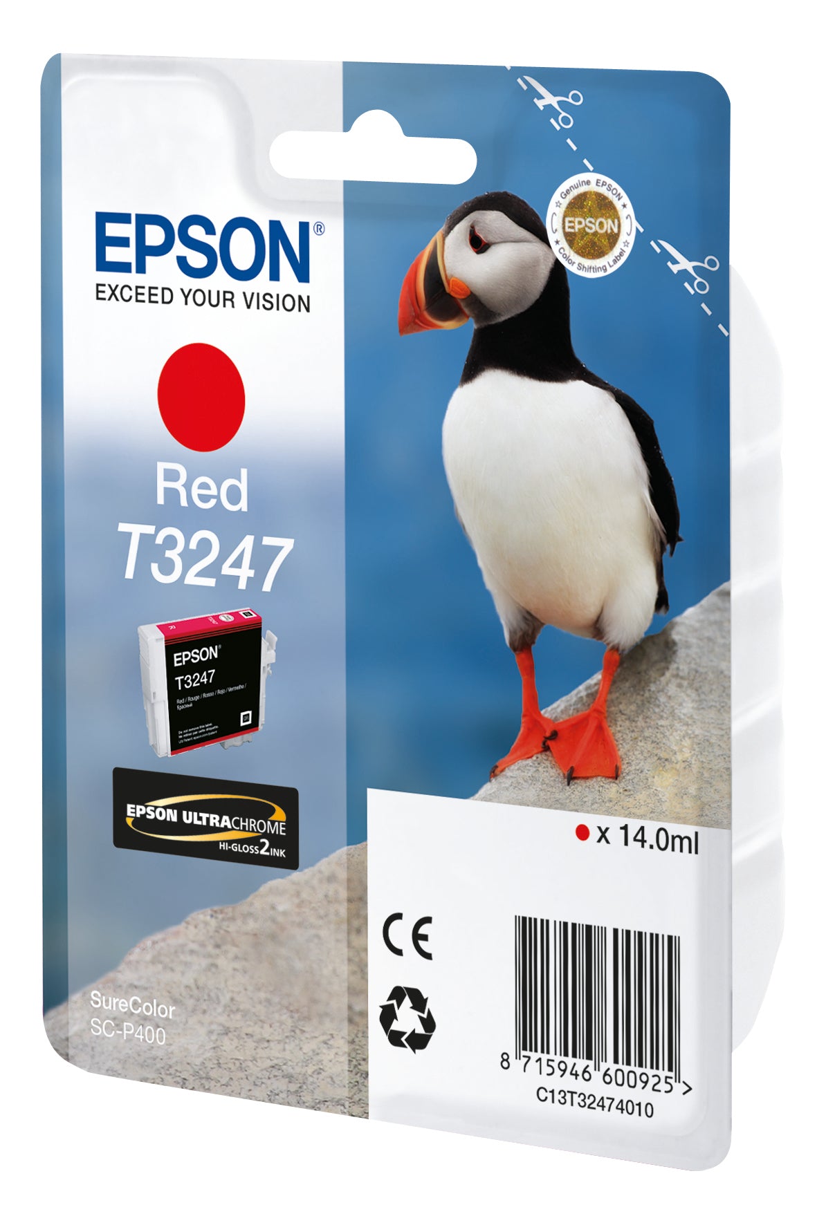 Epson T3247 - 14 ml - rouge - original - cartouche d'encre - pour SureColor P400, SC-P400