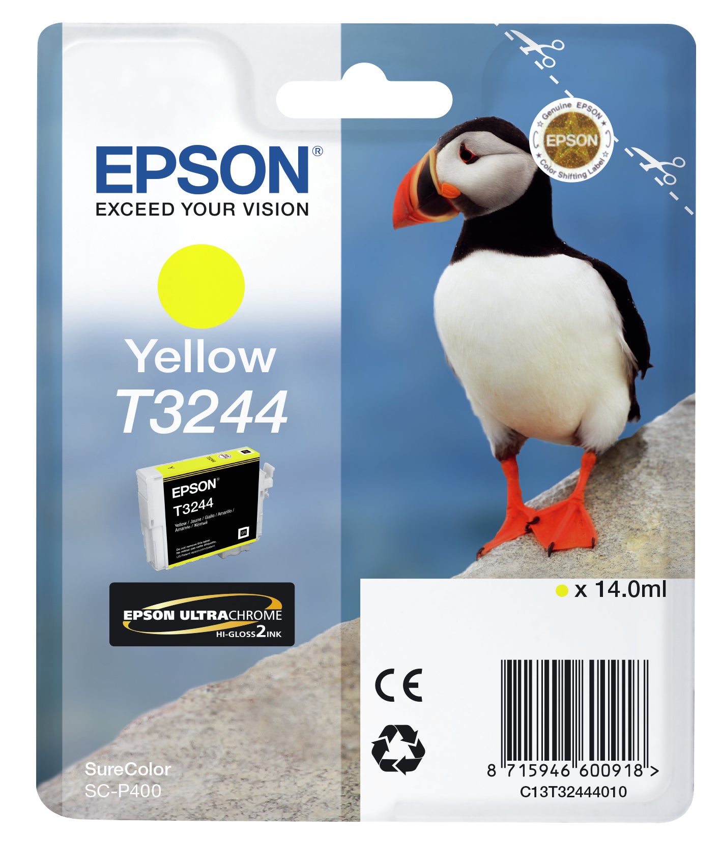 Epson T3244 - 14 ml - jaune - original - cartouche d'encre - pour SureColor P400, SC-P400