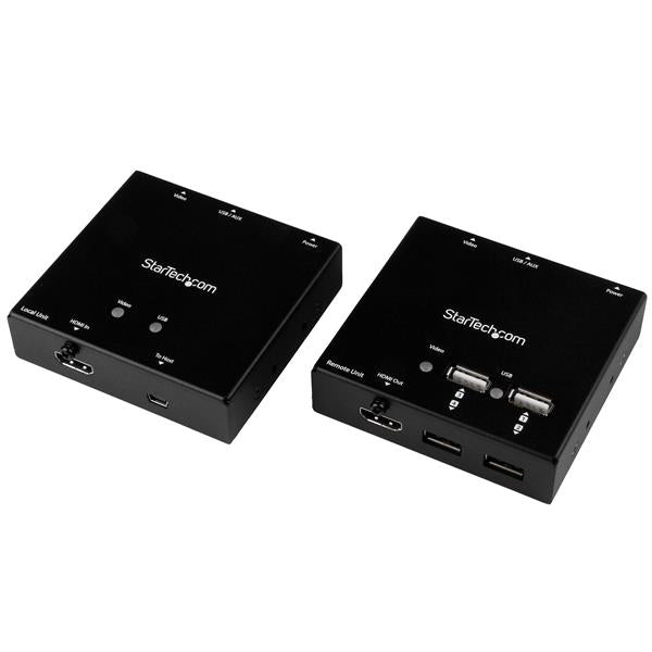 StarTech.com Extendeur HDMI - Cat6 - 50 m - Prolongateur HDMI - RJ45 - Avec hub USB 2.0 à 4 ports - Extender HDMI via Catégorie 6 - 1080p - Rallonge vidéo/audio/infrarouge/USB - plus de CAT 6 - jusqu'à 50 m