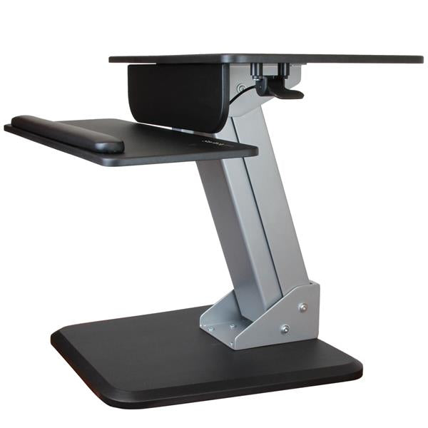 StarTech.com Poste de travail debout ergonomique - Bureau assis-debout avec hauteur réglable par ressort pneumatique (ARMSTS) - Kit de montage (plaque de serrage, tiroir à clavier, bras pneumatique, base, support de plateau de clavier, station de travail,