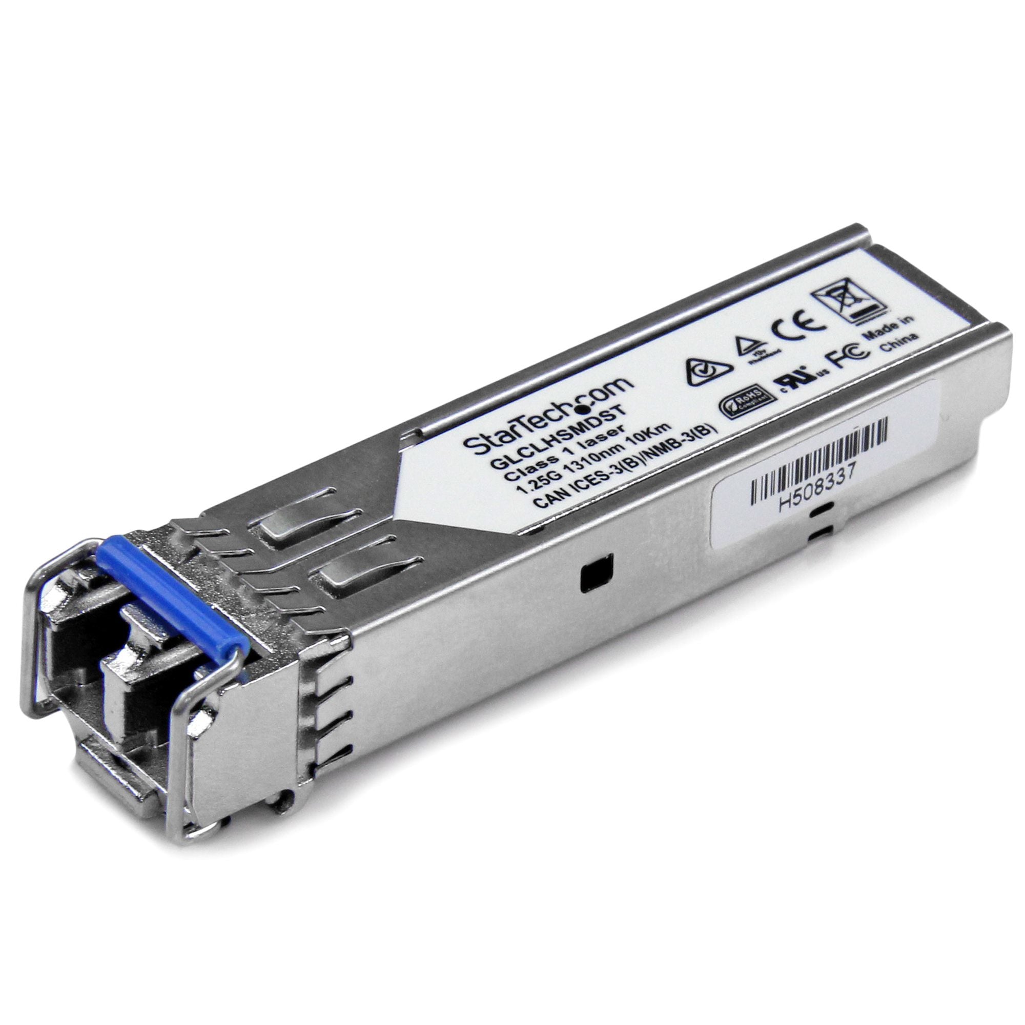 StarTech.com Module transceiver SFP Mini-GBIC fibre optique monomode LC Gigabit DDM, compatible Cisco - Émetteur-récepteur SFP 1310nm 20km - Module transmetteur SFP (mini-GBIC) (équivalent à : Cisco GLC-LH-SMD) - 1GbE - 1000Base-LX, 1000Base-LH - LC - jus