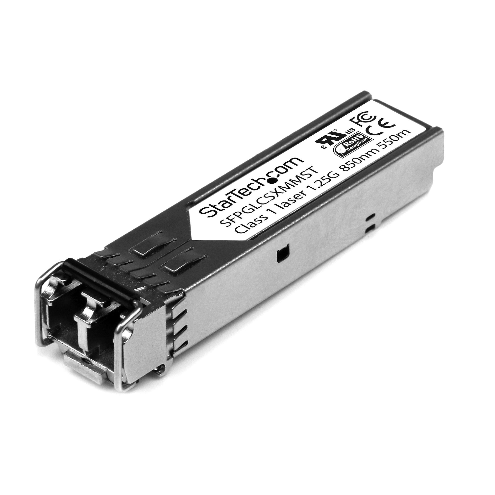 StarTech.com Module de transceiver SFP à fibre optique Gigabit - Compatible Cisco GLC-SX-MM - Multimode LC - Mini-GBIC - 550 m - Module transmetteur SFP (mini-GBIC) - 1GbE - 1000Base-SX - LC multi-mode - jusqu'à 550 m - 850 nm - pour P/N: ET91000SFP2, ET9
