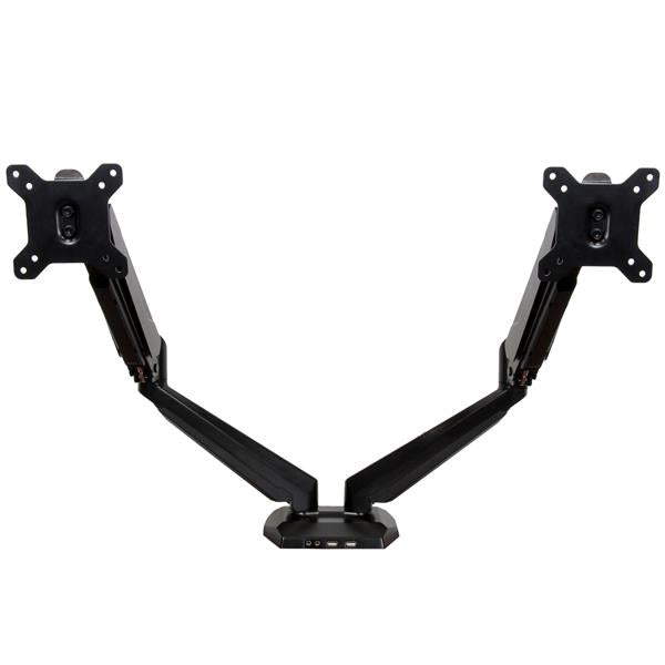 StarTech.com Support de bureau pour 2 écrans jusqu'à 30" - Bras articulés multidirectionnels à fixation bureau - Support moniteur double - Kit de montage - bras réglable - pour Écran LCD - aluminium - noir - Taille d'écran : 12"-32" - montrable sur bureau