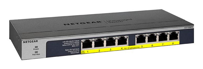Commutateur Réseau Armoire Netgear GS108PP-100EUS 16 Gbps