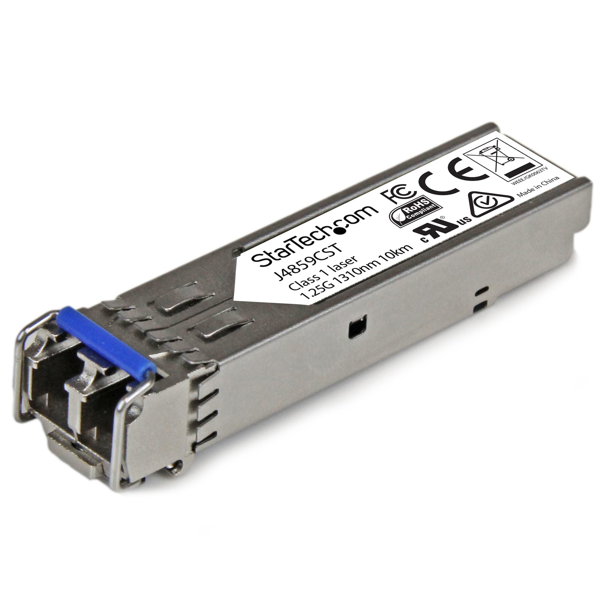StarTech.com Module de transceiver SFP+ à fibre optique GbE - Compatible HP J4859C - Monomode / Multimode LC avec DDM - 10 km / 550 m - Module transmetteur SFP (mini-GBIC) (équivalent à : HP J4859C) - 1GbE - 1000Base-LX - LC - jusqu'à 10 km - 1310 nm - po