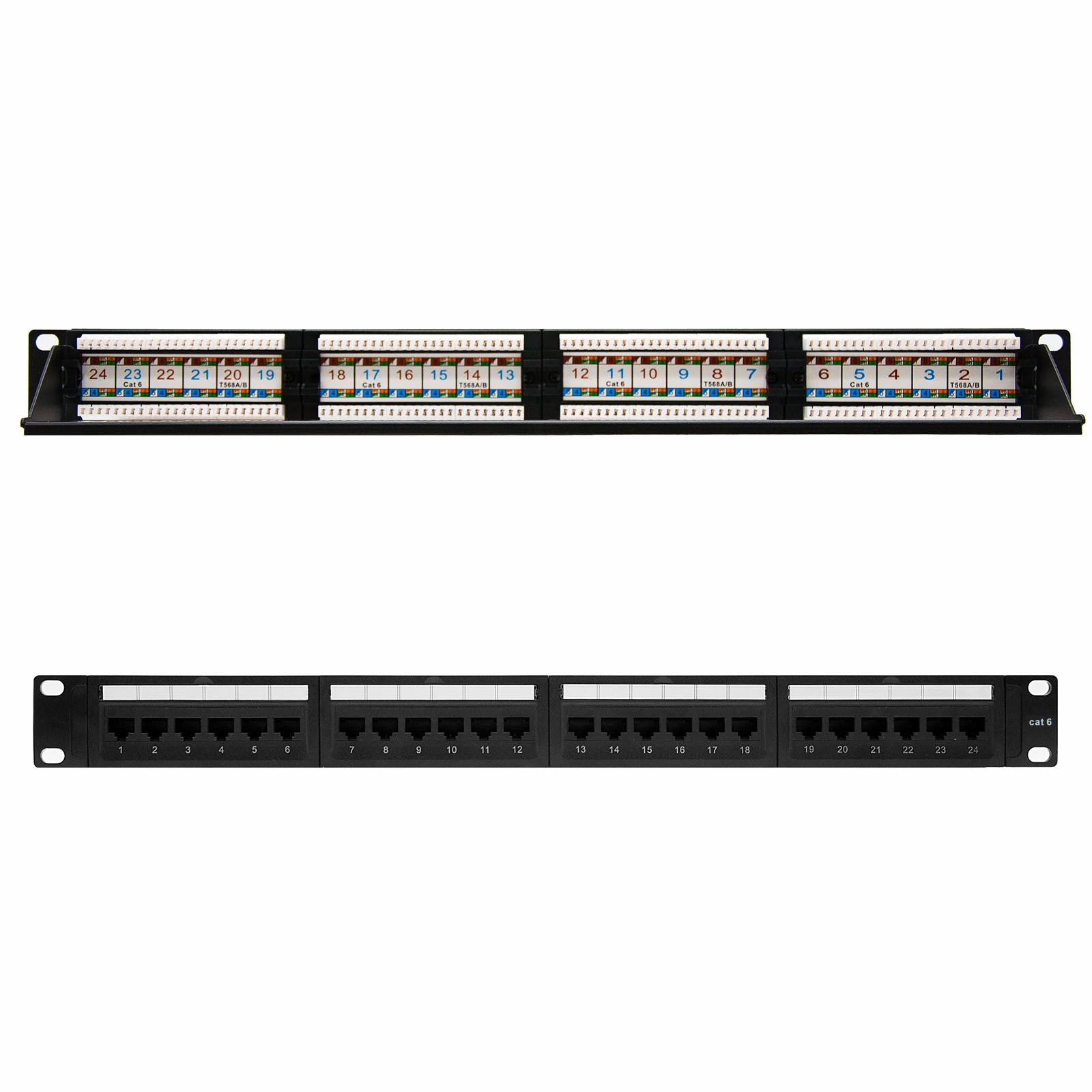 Panneau de Brassage 24 Ports UTP Catégorie 6 NANOCABLE 10.21.3124 19" RJ45 Noir