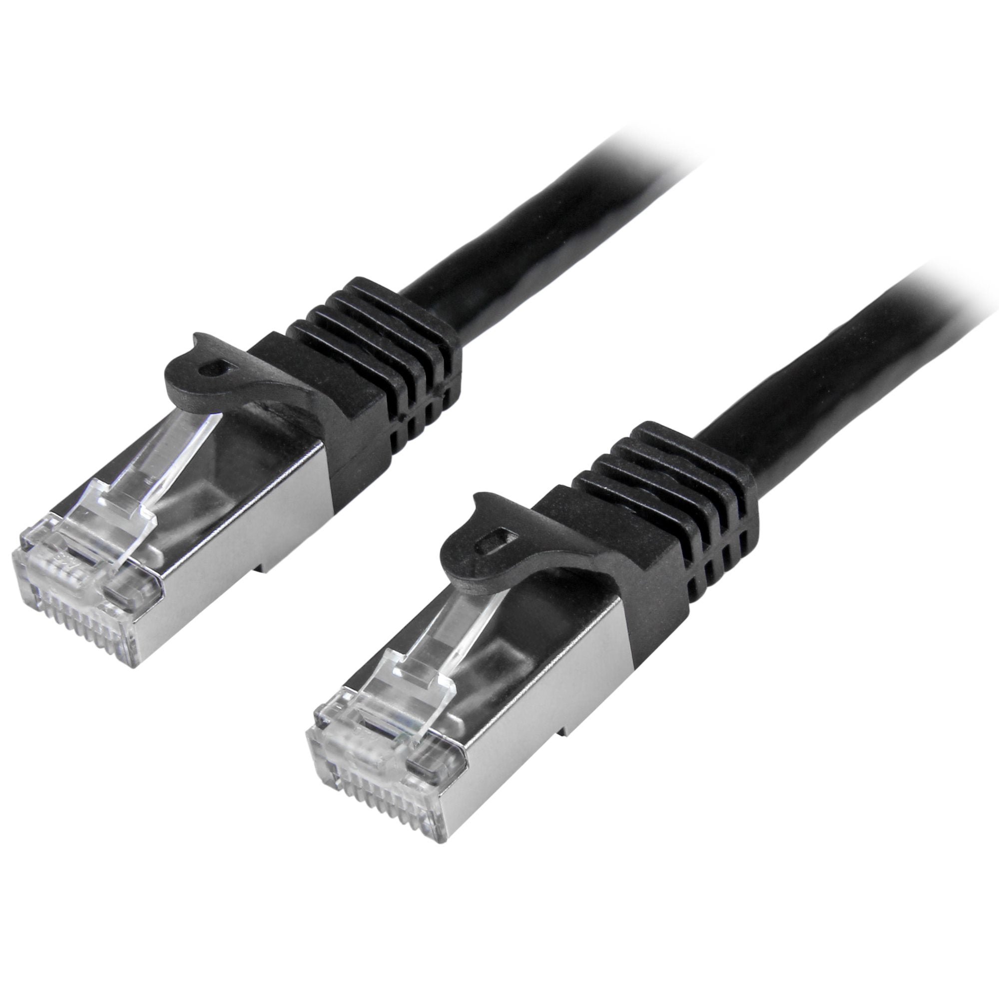 StarTech.com Câble réseau Cat6 blindé SFTP sans crochet - 3 m Noir - Cordon Ethernet RJ45 anti-accroc - Câble patch - Cordon de raccordement - RJ-45 (M) pour RJ-45 (M) - 3 m - SFTP - CAT 6 - moulé, sans crochet - noir