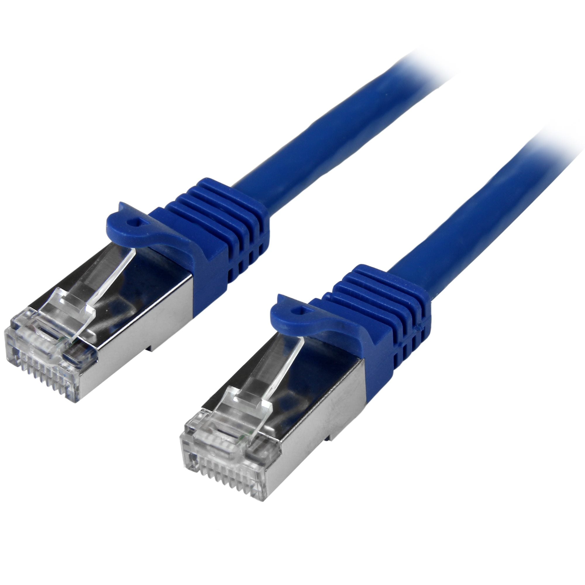 StarTech.com Câble réseau Cat6 blindé SFTP sans crochet - 3 m Bleu - Cordon Ethernet RJ45 anti-accroc - Câble patch - Cordon de raccordement - RJ-45 (M) pour RJ-45 (M) - 3 m - SFTP / 50 micromètres - CAT 6 - moulé, sans crochet - bleu