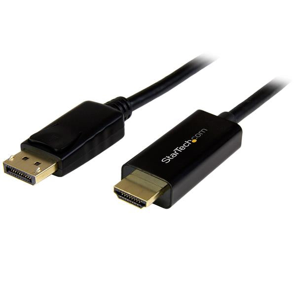 StarTech.com Câble adaptateur DisplayPort vers HDMI de 5 m - Convertisseur DP vers HDMI avec câble intégré - M/M - Ultra HD 4K - Noir - Câble adaptateur - DisplayPort mâle pour HDMI mâle - 5 m - support 4K