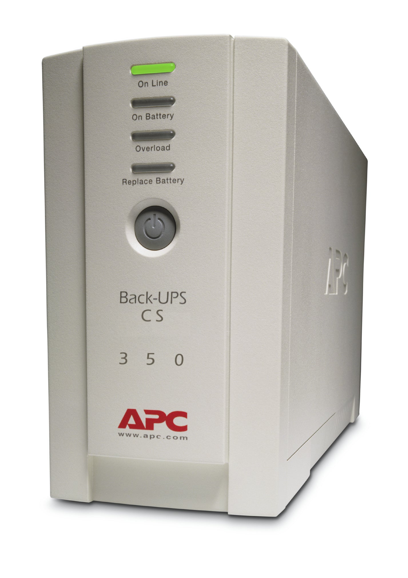 Onduleur APC Back-UPS 350VA - 210 Watts - 23 minutes d'autonomie- Technologie OffLine pour protection des PC. 1 prise C14 en entrée et 4 prises C13 en sortie. Garantie 2 ans. Batterie de remplacement optionnel RBC2