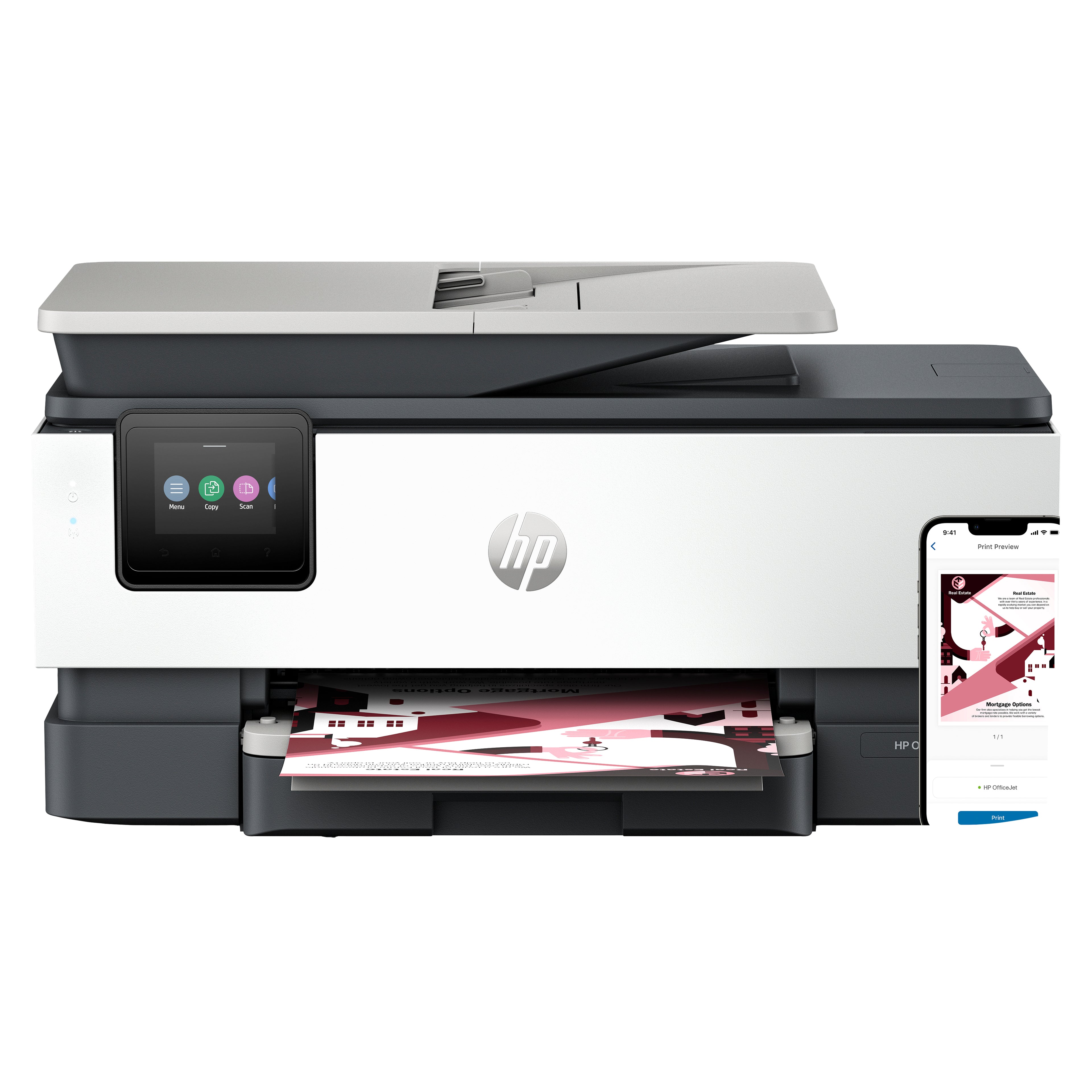 HP Officejet Pro 8122e All-in-One - Imprimante multifonctions - couleur - jet d'encre - Legal (216 x 356 mm) (original) - A4/Legal (support) - jusqu'à 12 ppm (copie) - jusqu'à 20 ppm (impression) - 225 feuilles - USB 2.0, Wi-Fi(ac), Bluetooth, LAN - cimen