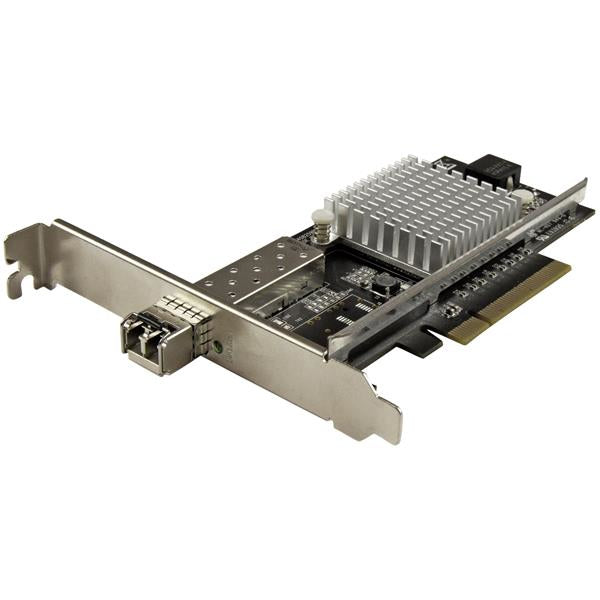 StarTech.com Carte réseau PCI Express à 1 port fibre optique 10 Gigabit Ethernet SFP+ ouvert - Chipset Intel - Adaptateur NIC PCIe - MM - Adaptateur réseau - PCIe x8 - 10GbE - 10GBase-SR - noir - avec module transmetteur 10GBase-SR SFP+ - pour P/N: BNDTB1