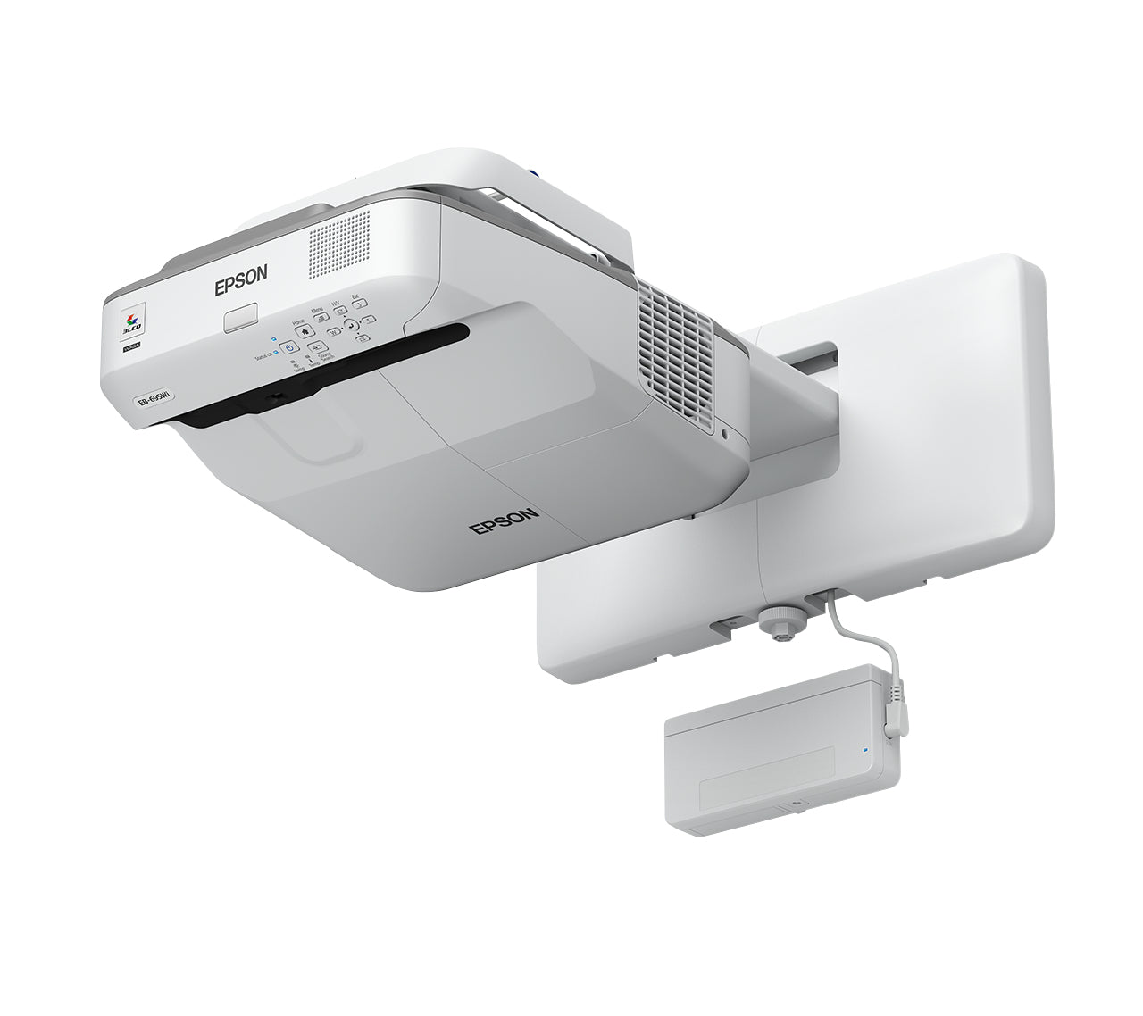 Epson EB-695Wi - Projecteur 3LCD - 3500 lumens (blanc) - 3500 lumens (couleur) - WXGA (1280 x 800) - 16:10 - 720p - LAN - gris, blanc