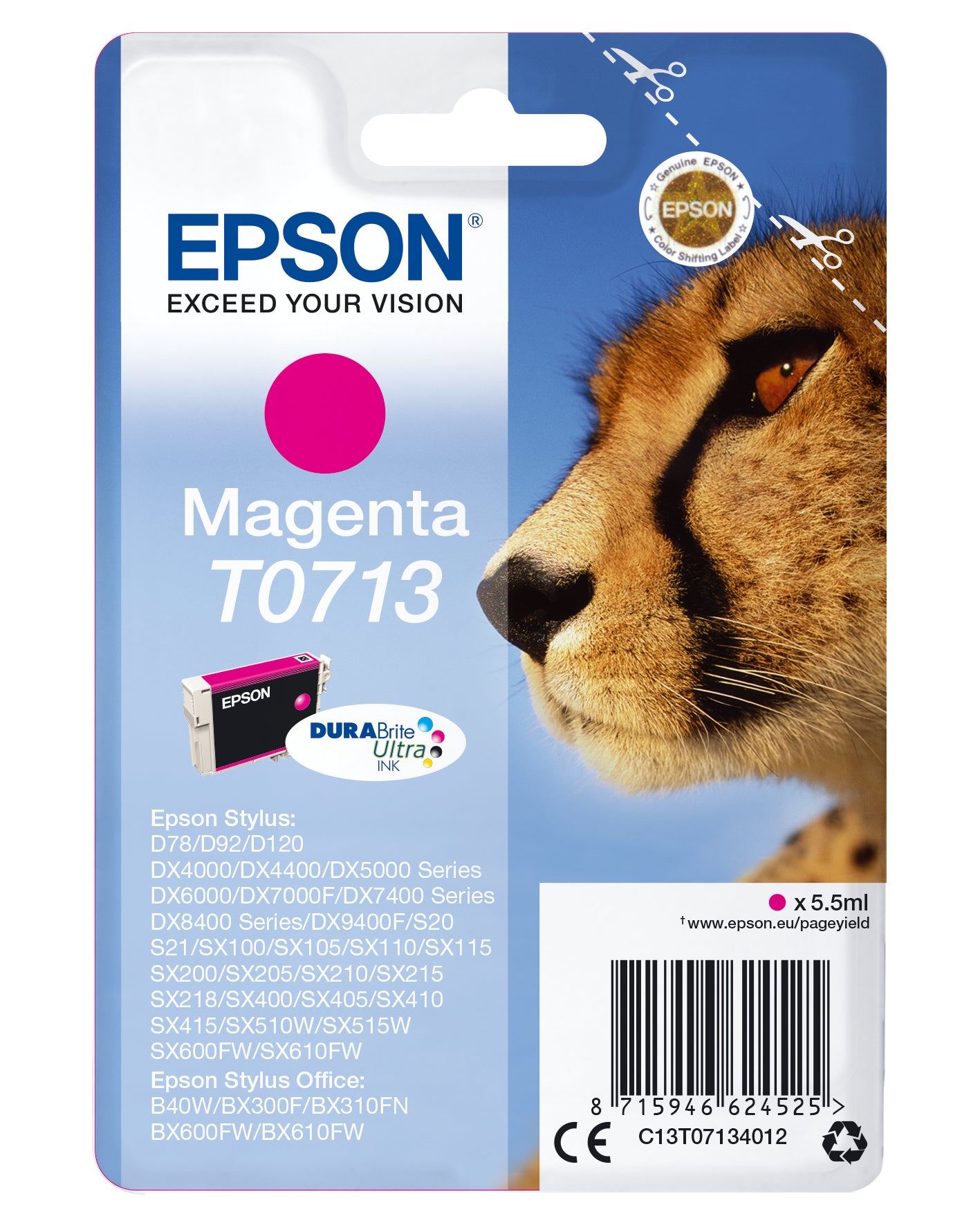 Cartouche d'encre originale Epson C13T07134012 Magenta