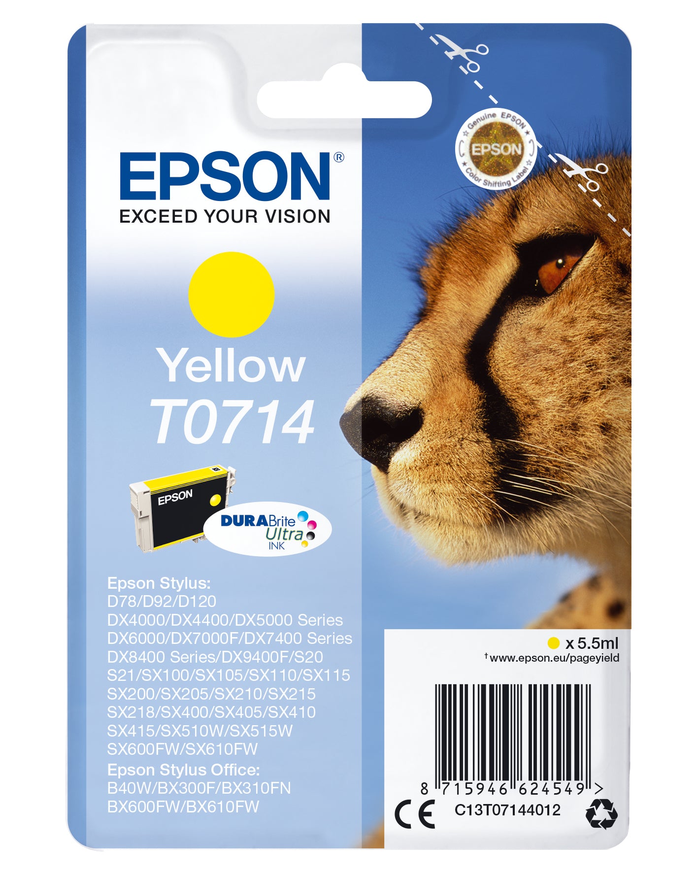 Cartouche d'encre originale Epson Jaune (10 Unités) (1 Unité)