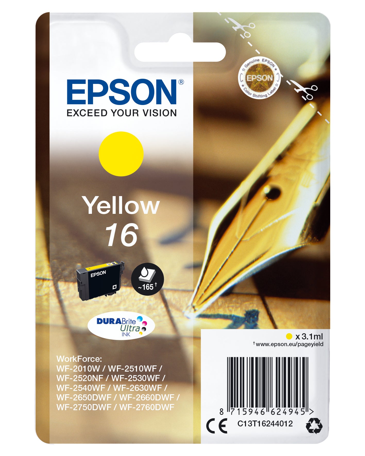 Cartouche d'encre originale Epson 16 Jaune
