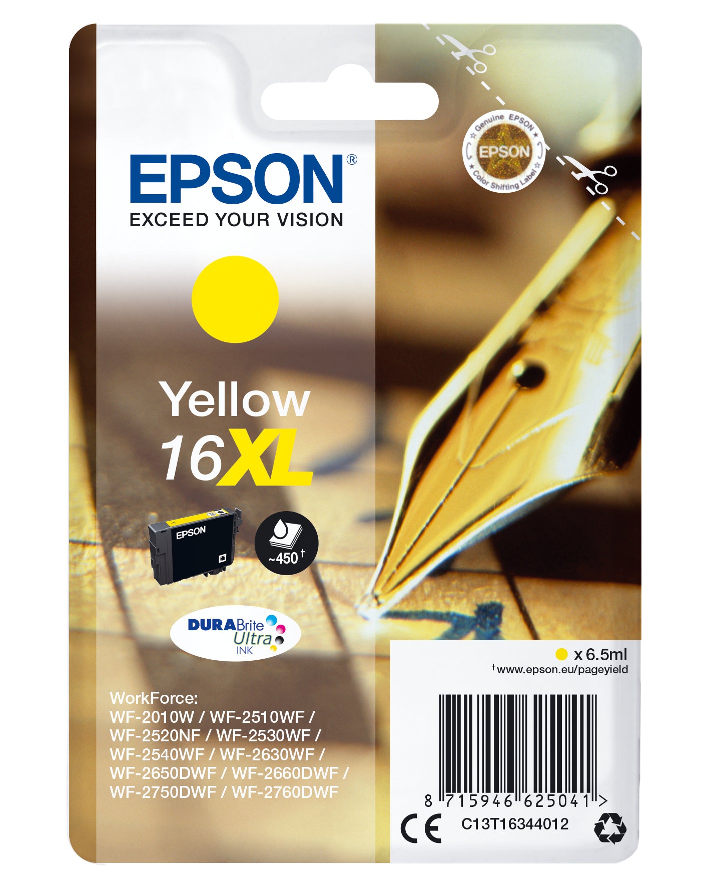 Cartouche d'encre originale Epson C13T16344012 Jaune