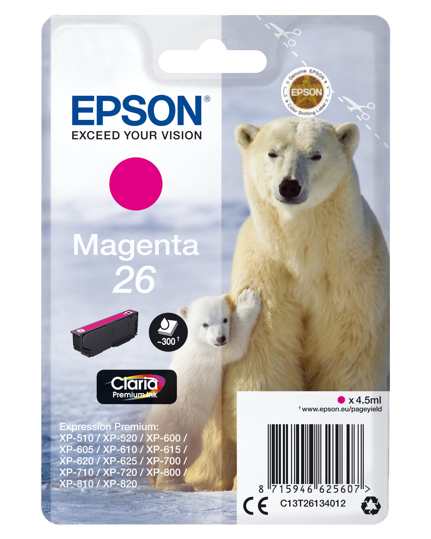 Cartouche d'encre originale Epson XP 235 332 335 432 435 Noir/Cyan/Magenta/Jaune 4 Pièces (8 Unités)