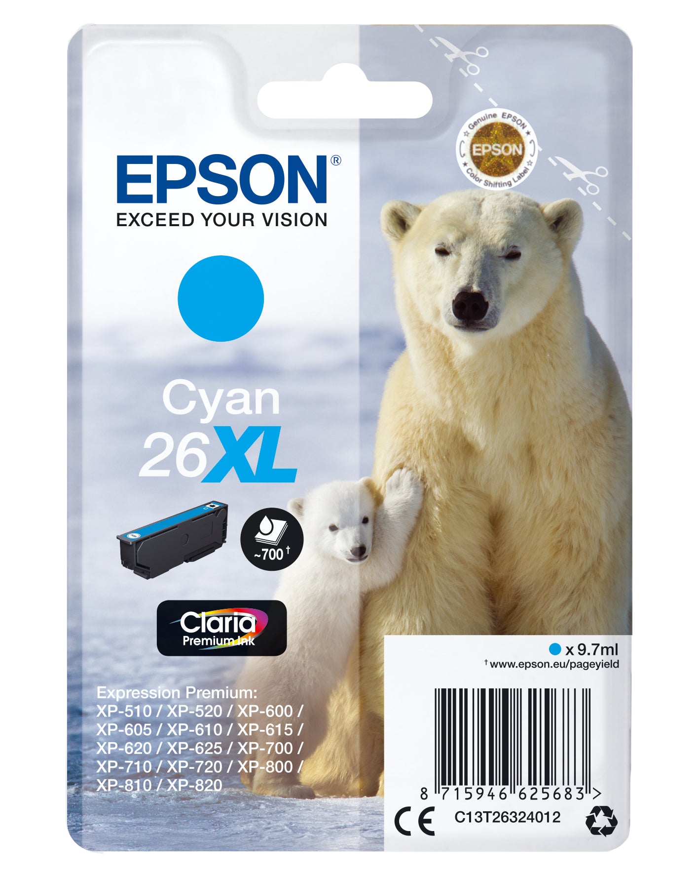 Cartouche d'encre originale Epson XP 235 332 335 432 435 - Nº 29 XL Jaune (10 Unités)