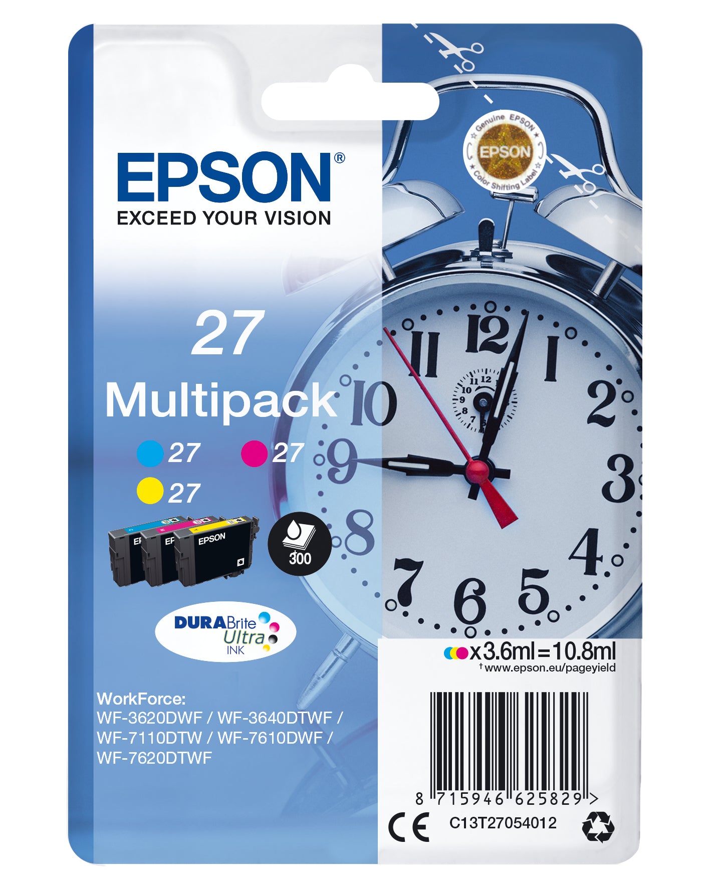Cartouche d'encre originale Epson C13T27054012 Tricolore Multicouleur