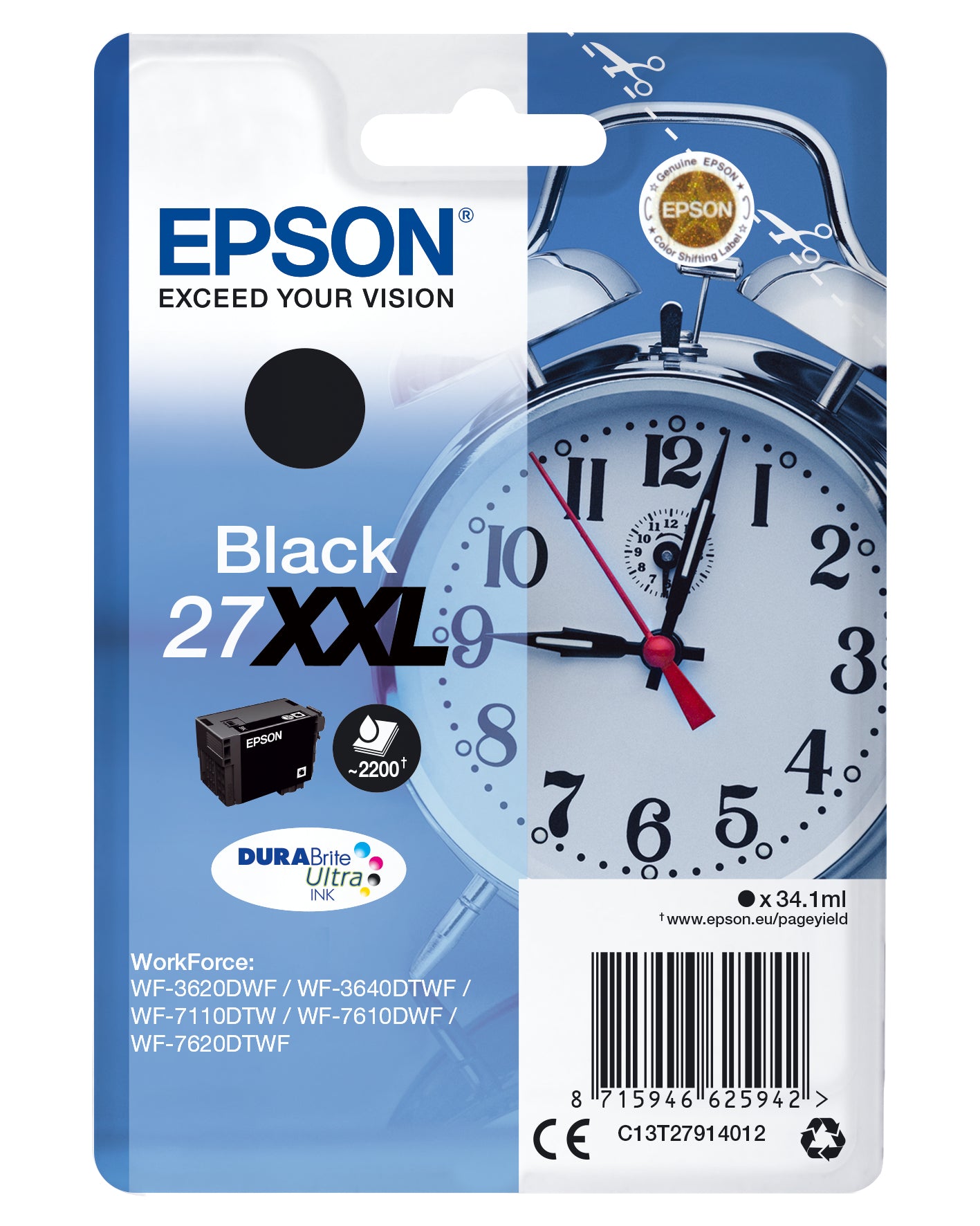 Cartouche d'encre originale Epson C13T27914012 Noir