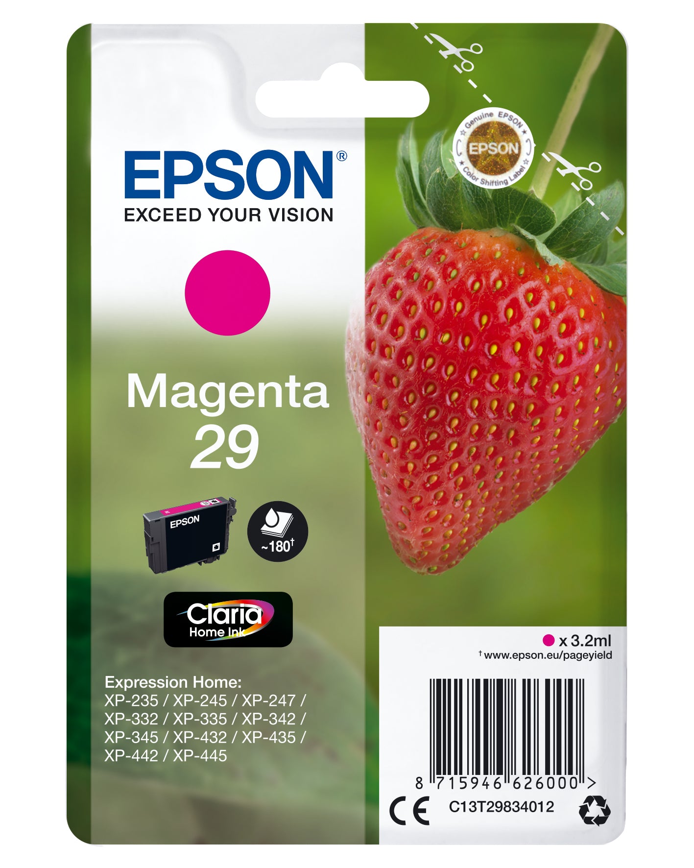 Cartouche d'encre originale Epson C13T29834022 Magenta