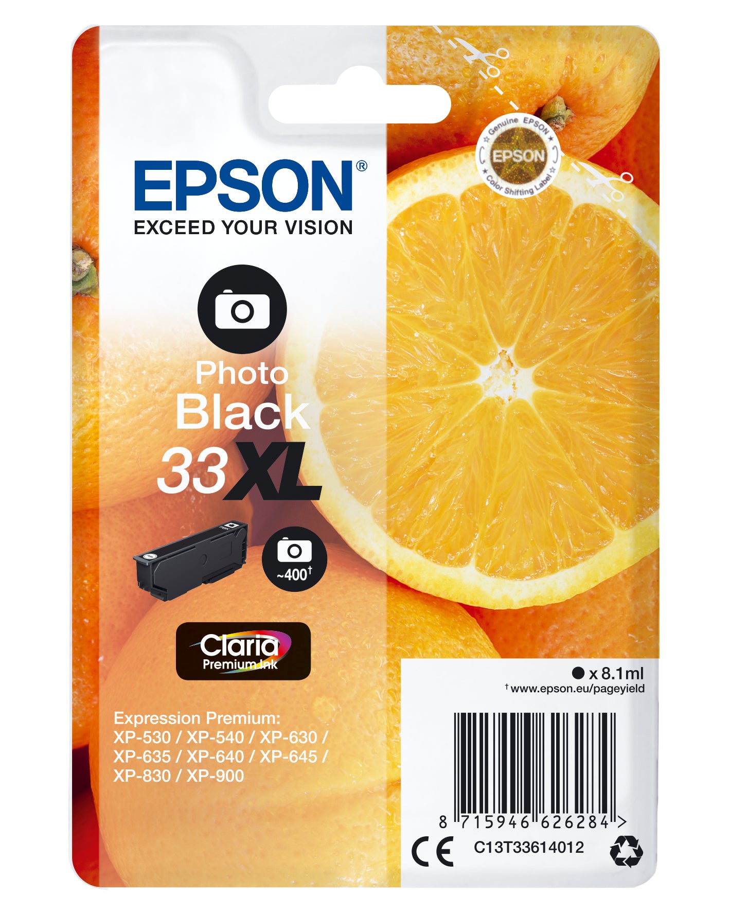 Cartouche d'encre originale Epson C13T33614012 Noir