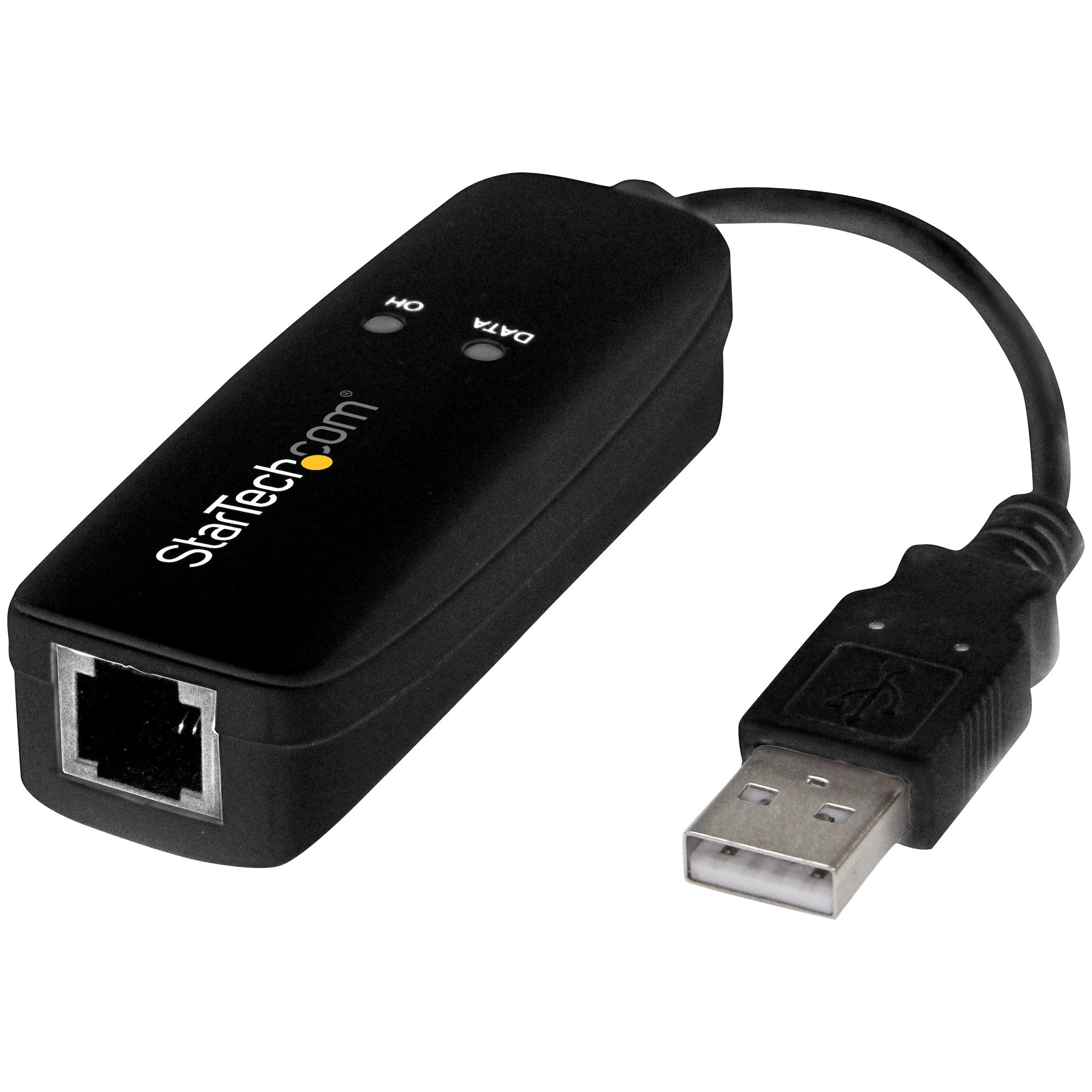 StarTech.com Modem fax USB 2.0, matériel externe 56K Dial Up V.92 Modem/Dongle/Adaptateur, Modem fax ordinateur/ordinateur portable, Prise USB vers téléphone, Modem de données USB, Fax réseau/CMR/POS - Dongle modem 56K V.92 - Fax / modem - USB - 56 Kbits/