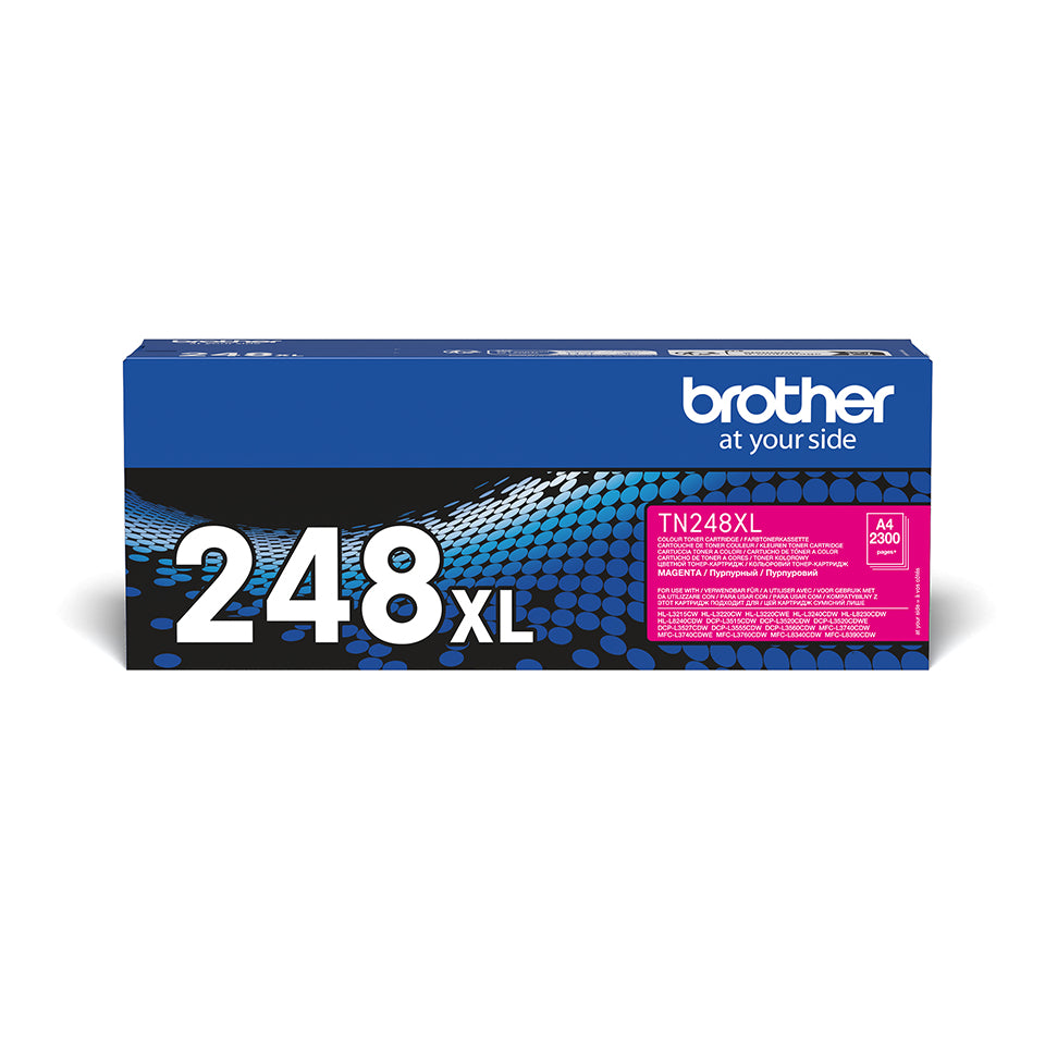 Brother TN248XLM - À rendement élevé - magenta - original - boîte - cartouche de toner - pour Brother DCP-L3515, L3520, L3555, L3560, HL-L3220, L3240, MFC-L3740, L3760, L8340, L8390