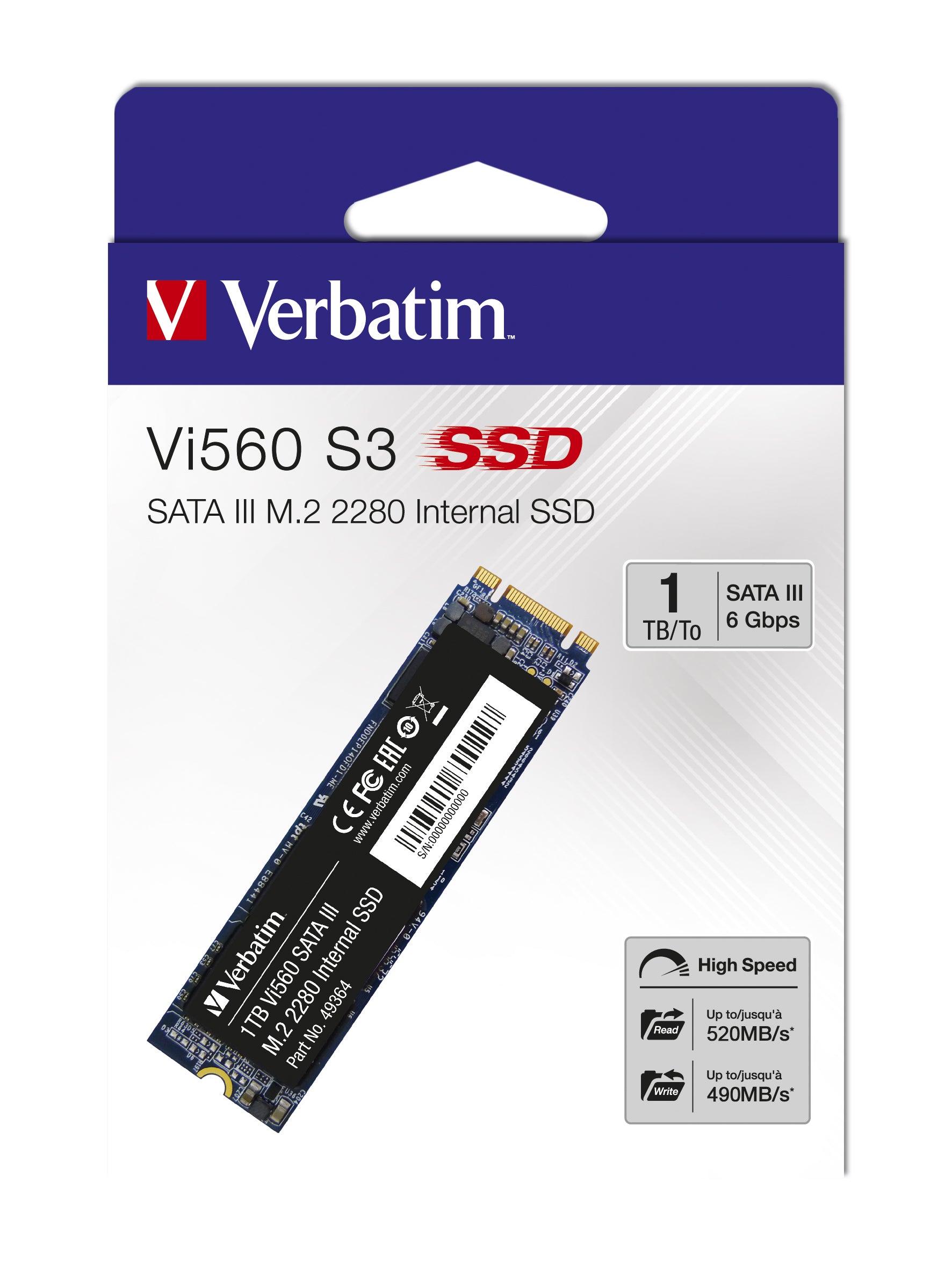 Disque SSD Verbatim Vi560 S3 1To  - S-ATA M.2 Type 2280