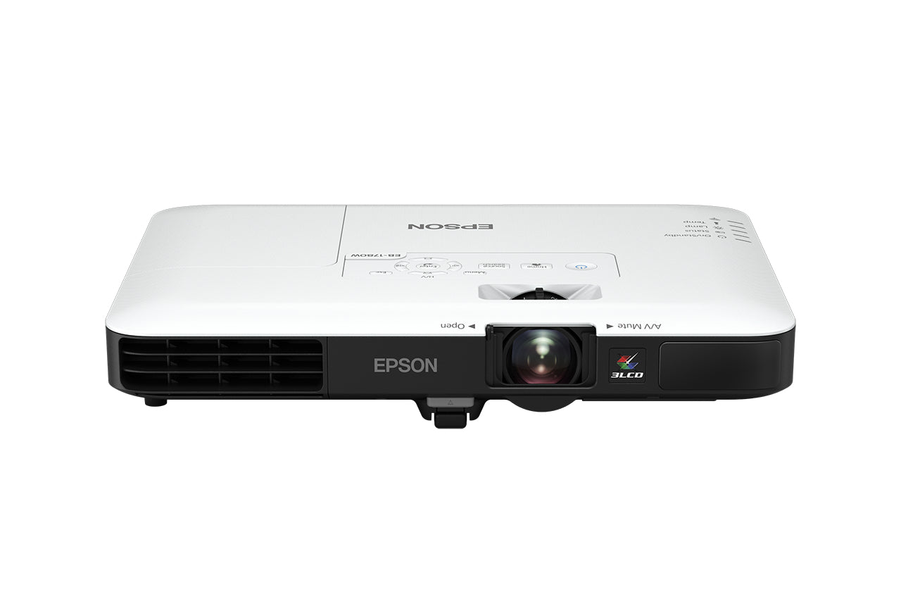 Epson EB-1780W - Projecteur LCD - portable - 3000 lumens (blanc) - 3000 lumens (couleur) - WXGA (1280 x 800) - 16:10 - 720p - 802.11n sans fil - noir, blanc