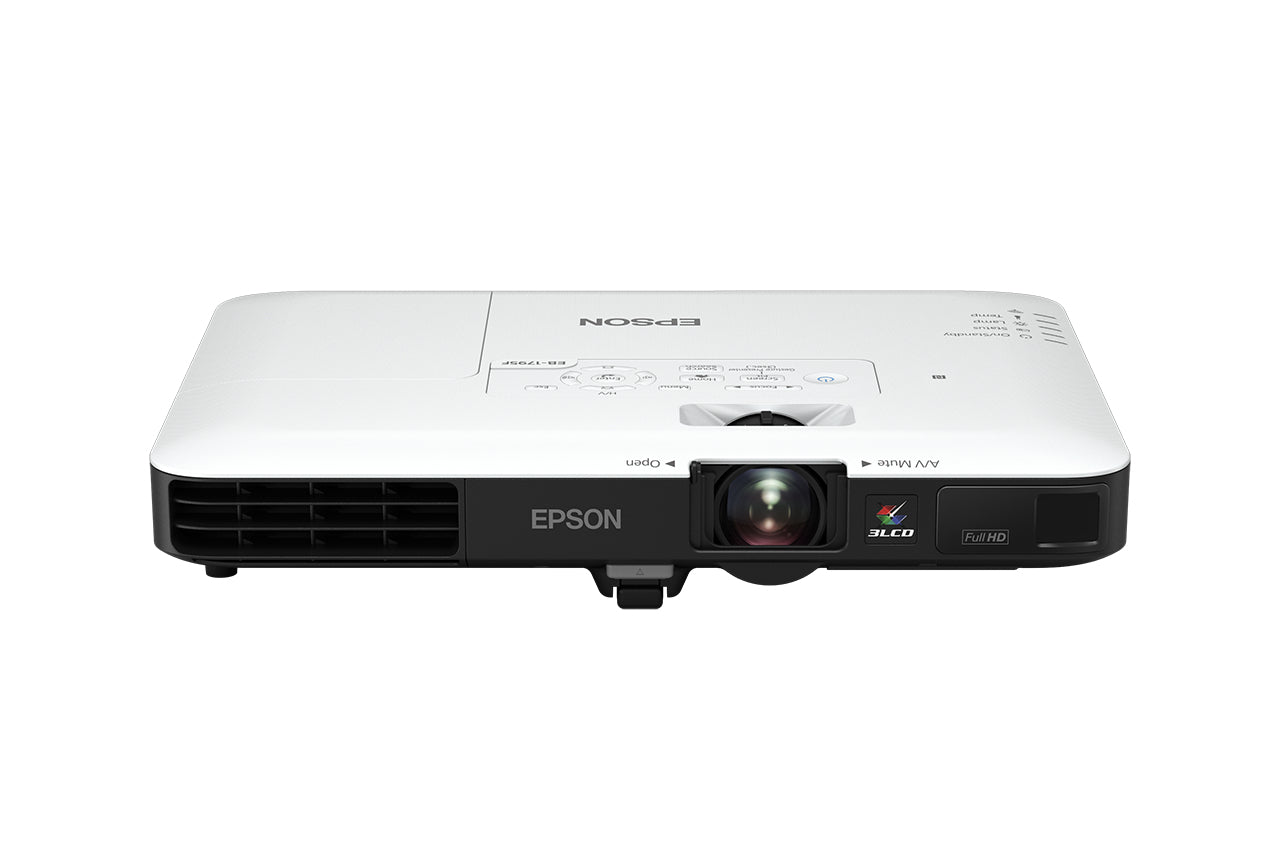 Epson EB-1795F - Projecteur 3LCD - portable - 3200 lumens (blanc) - 3200 lumens (couleur) - Full HD (1920 x 1080) - 16:9 - 1080p - 802.11n wireless / NFC / Miracast - noir, blanc