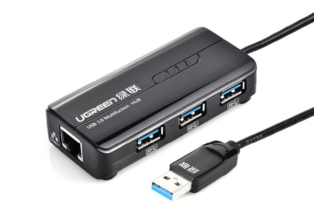 4 ports USB 3.0 vers Rj45+3xUSB 3.0/Noir