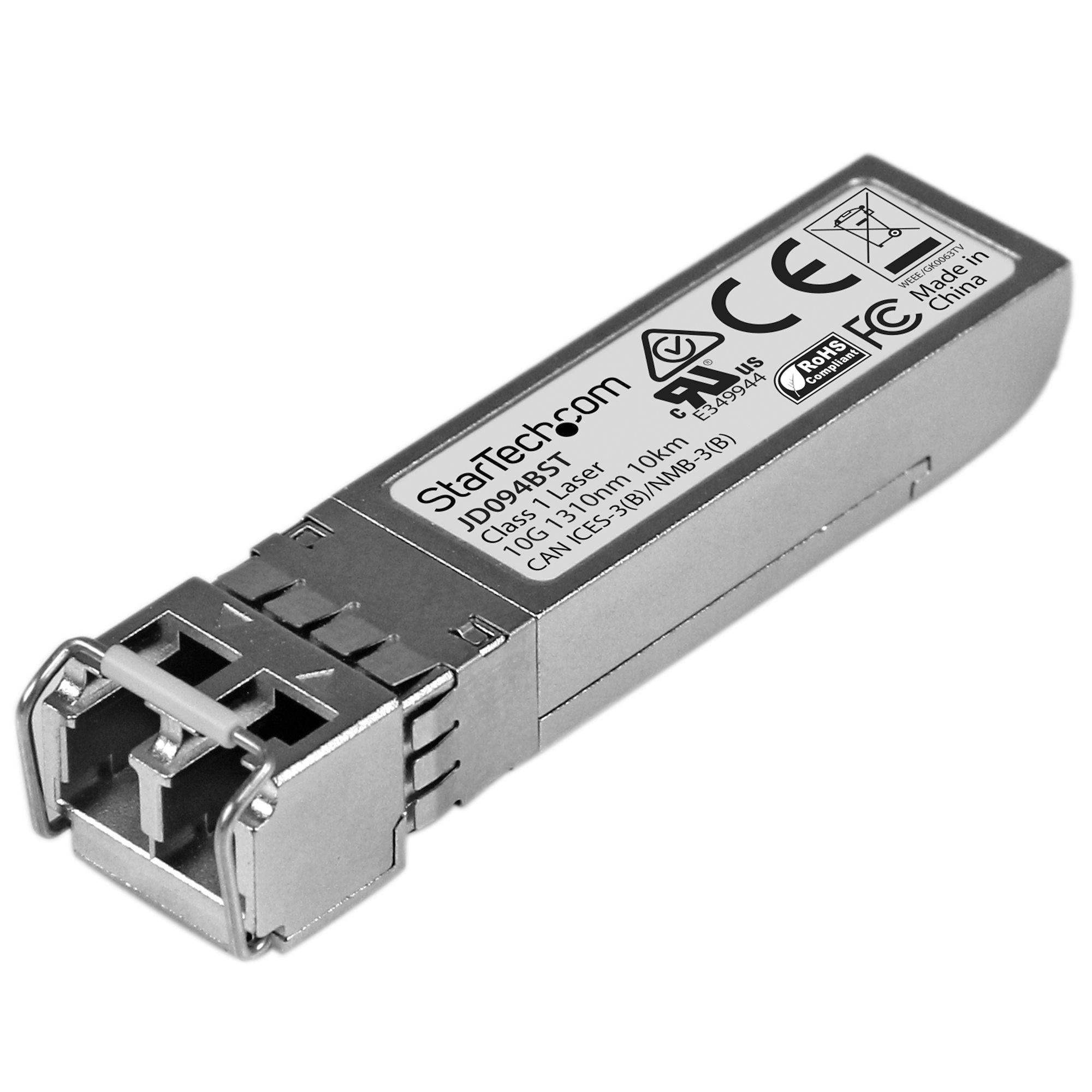 StarTech.com SFP fibre - 10GBase-LR - Module SFP+ fibre optique - 10 Gigabit - Compatible HP JD094B - Monomode LC - 10 km - Module transmetteur SFP+ (équivalent à : HP JD094B) - 10GbE - 10GBase-LR - mode unique LC - jusqu'à 10 km - 1310 nm